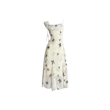 PAIN OR PLEASURE Slip Dresses Women's Beige Yellow