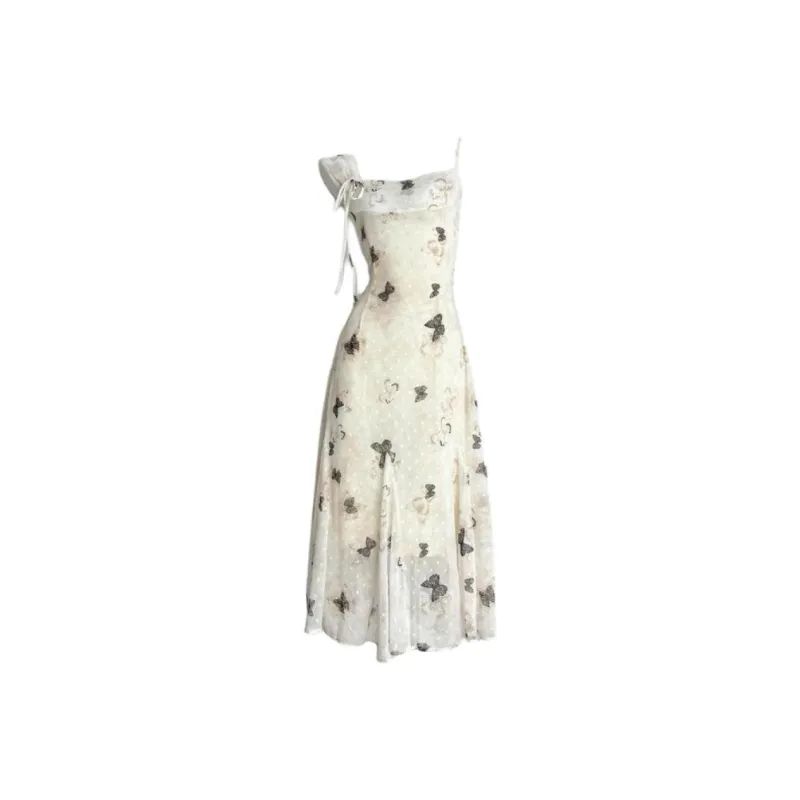PAIN OR PLEASURE Slip Dress Women's Beige Yellow-0