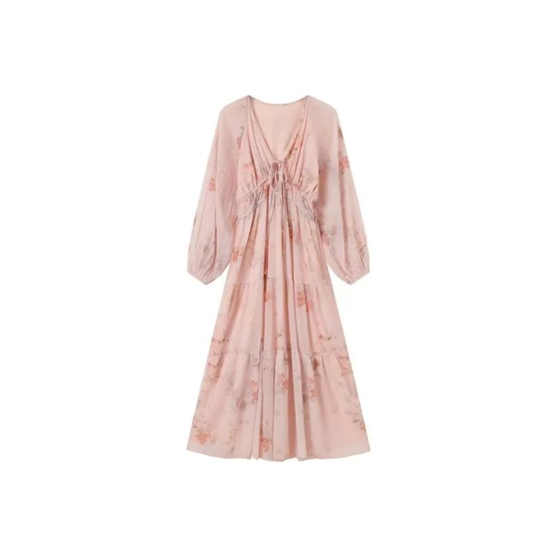 Incolore Long Sleeved Dresses Women's Pink Dress-0