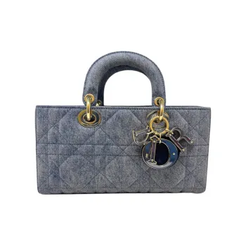 DIOR Lady Dior Denim Canvas Lady Dior Bag Handbag Women's Denim Blue