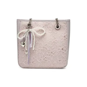 JOSINY Fabric, Synthetic Leather Crossbody Bag, Shoulder Bag Women's Light Purple/Ecru