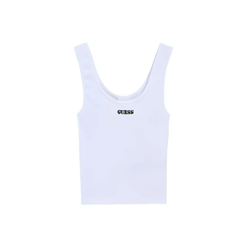 GUESS Sleeveless Sports Shirts Women's White-0