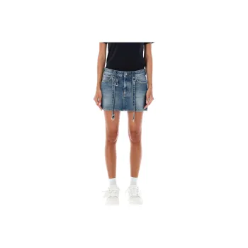 OFF WHITE Denim Short Skirts Women's Blue