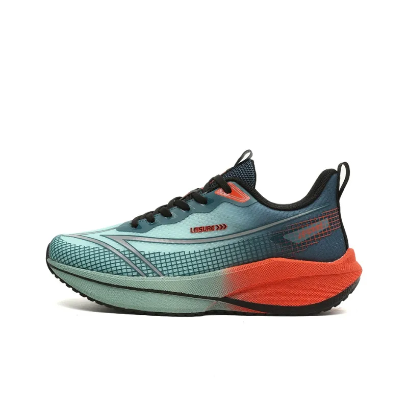 AMICNIEGD Running Shoes Men Low Top Beige Black Orange/Cyan Ink Green/Sky Blue-11