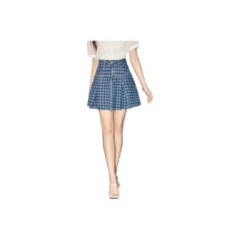SMEN Casual Short Skirts Women's Denim Blue