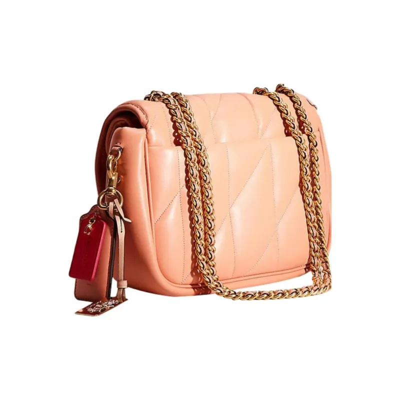 COACH Pillow Nappa Leather Crossbody Bag Shoulder Bag Women's Light Coral Pink-1