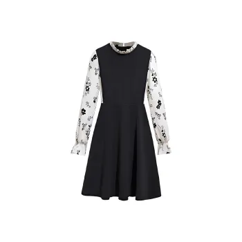 Silky Queen Long Sleeved Dresses Women's Black