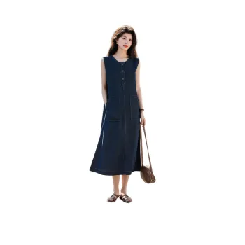 【dme】 Sleeveless Dress Women's Denim Blue