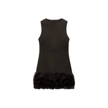 ZARA Trf Sleeveless Dress Women's Dark Brown
