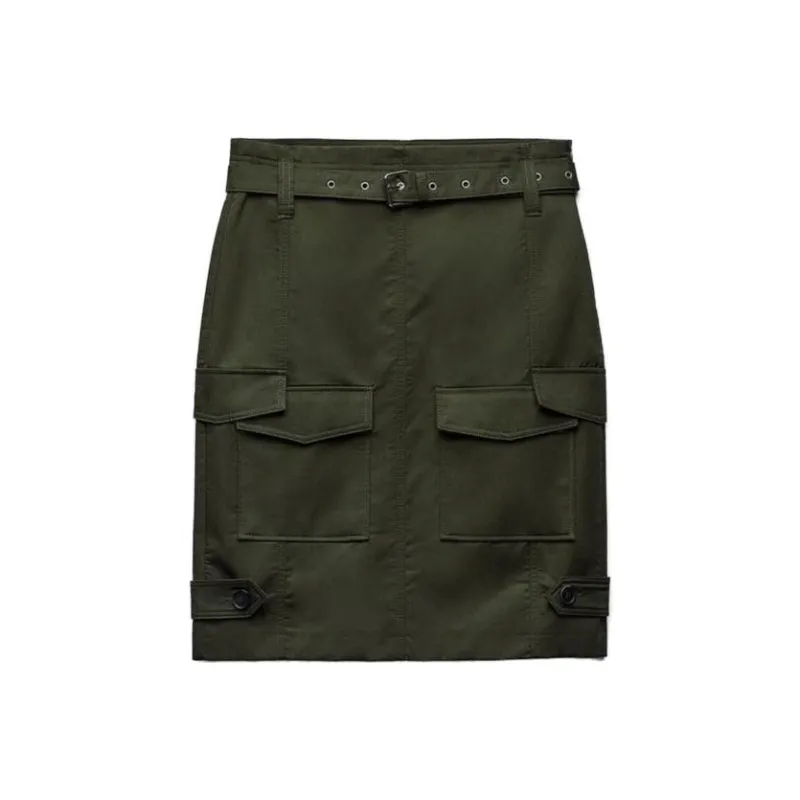 ZARA Cargo Short Skirts Women's Medium Khaki-0
