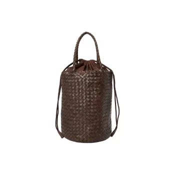 Dragon Diffusion Buffalo Leather Bucket Bag Handbag Women's Brown