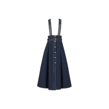 DIOR SS22 Cruise Couture Denim Short Skirts Women's Dark Blue