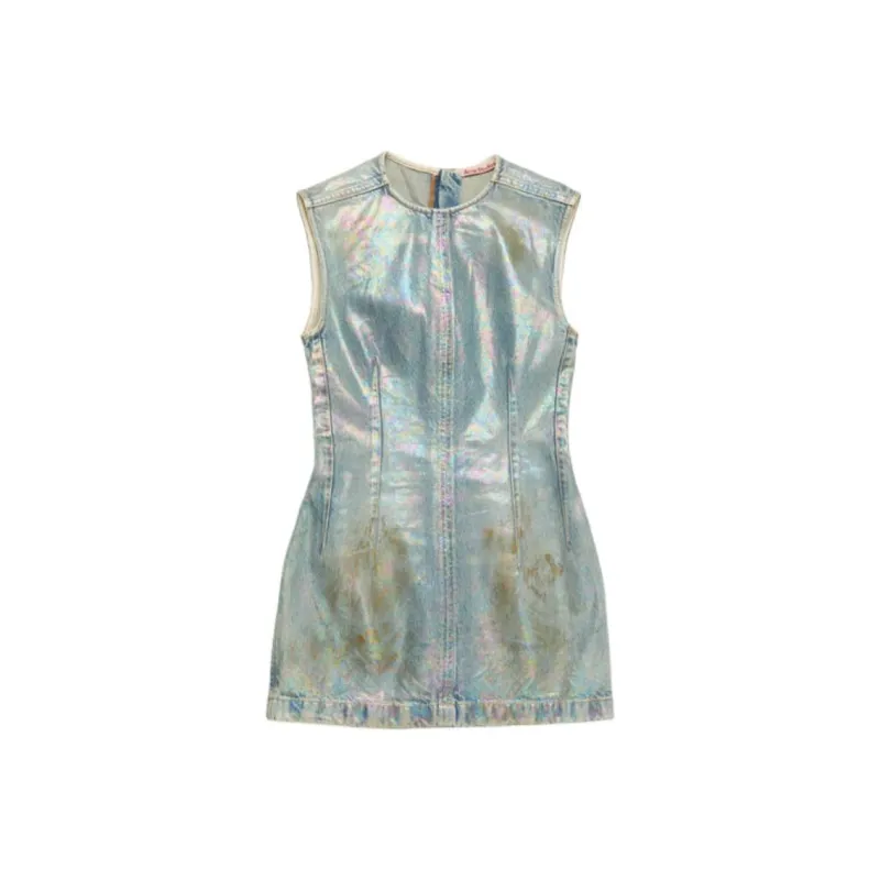 Acne Studios Coated Mini Denim Dress-0