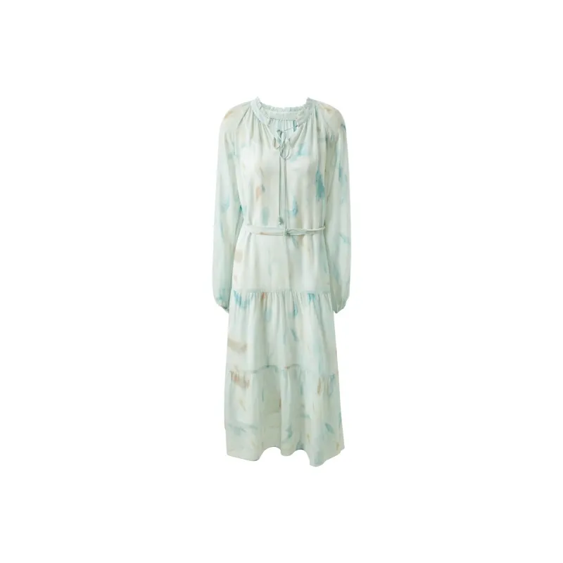 3COLOUR Long Sleeved Dress Women's Lake Blue Floral-0