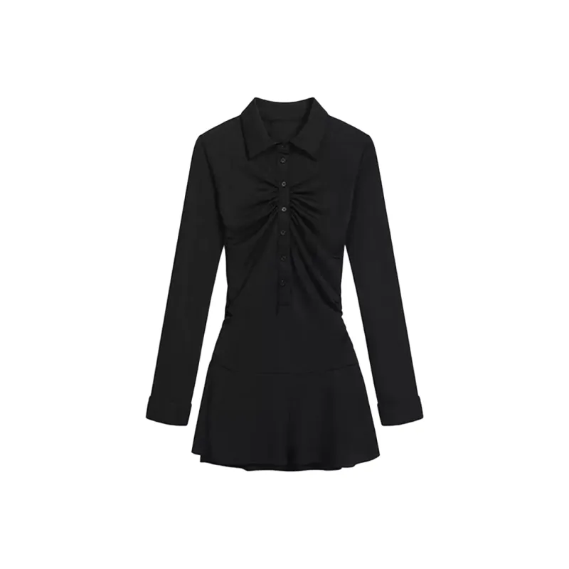 Incolore Long Sleeved Dress Women's Black-0