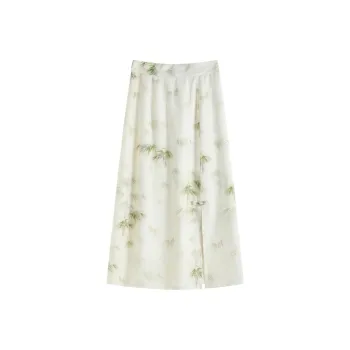 Casual Long Skirts Women's Green
