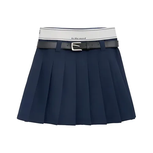 ZIHAN Casual Short Skirts Women's Deep Navy Blue