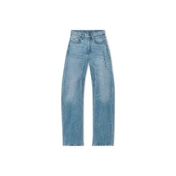 Alexander Wang Logo Embossed Mid Rise Jeans