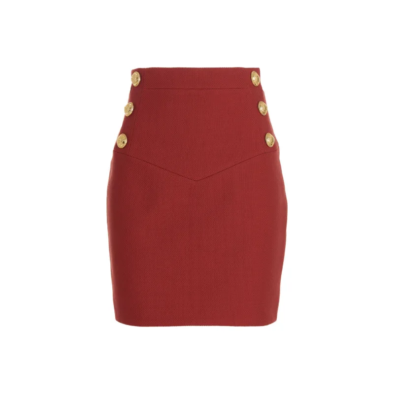 BALMAIN Casual Short Skirts Women's Red-0
