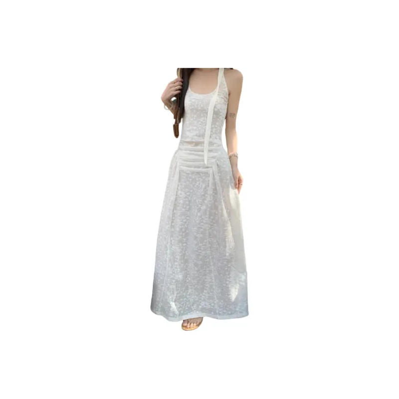 FORLOVENANCY Sleeveless Dress Women's White-0
