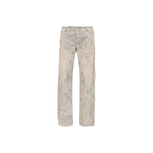 DIESEL Logo Patch Distressed Jeans