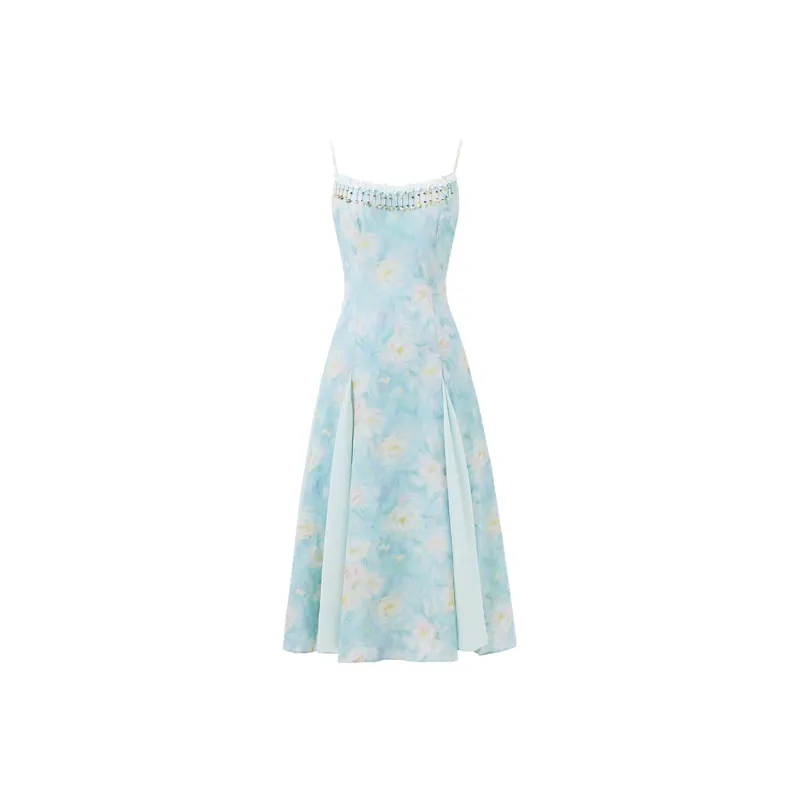 ACAINES Slip Dress Women's Mint Blue Green-0