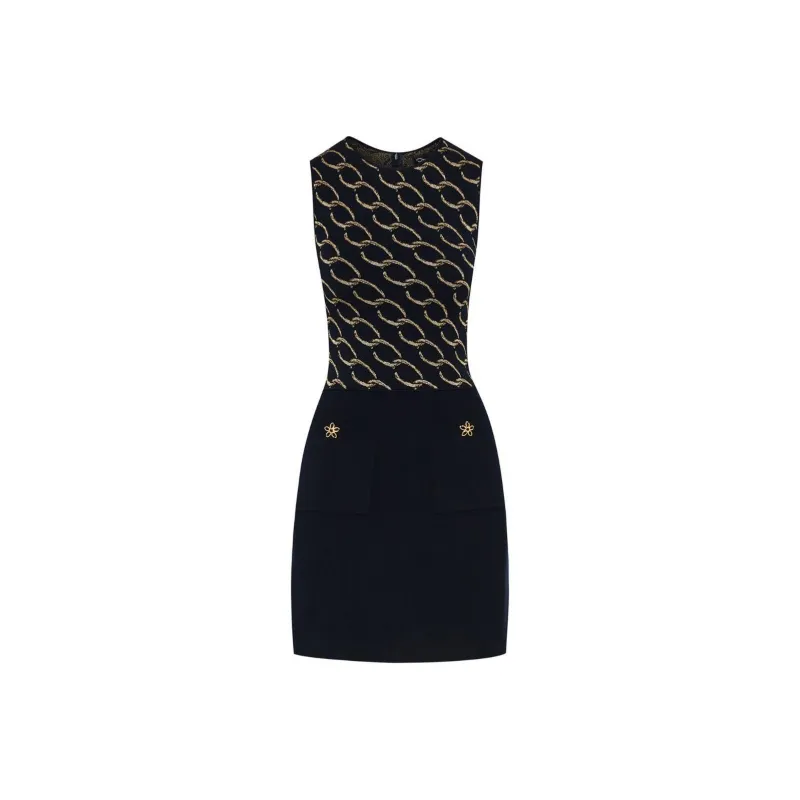Oscar De La Renta Oscar Chain-link Knitted Dress-0
