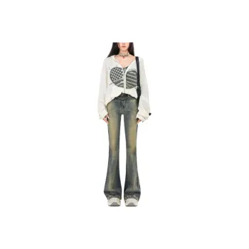 YINLEI Jeans Women's Nostalgic Blue
