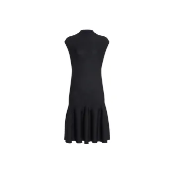 Alaia Sculptural Godet Knit Cap Sleeve Dress