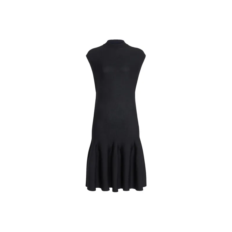 Alaia Sculptural Godet Knit Cap Sleeve Dress-0