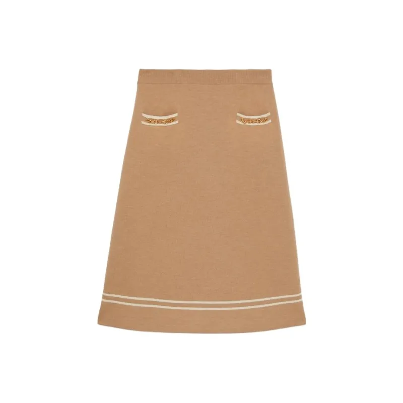 GUCCI Casual Long Skirts Women's Brown-0