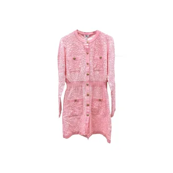 CHANEL Long Sleeved Dresses Women's Pink
