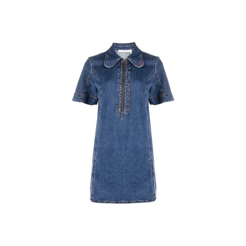 See By Chloe Denim Short Skirts Women's Blue-0