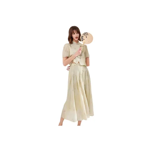 NAWAIN N ONE Skirt Set Womens Black White Women's Green