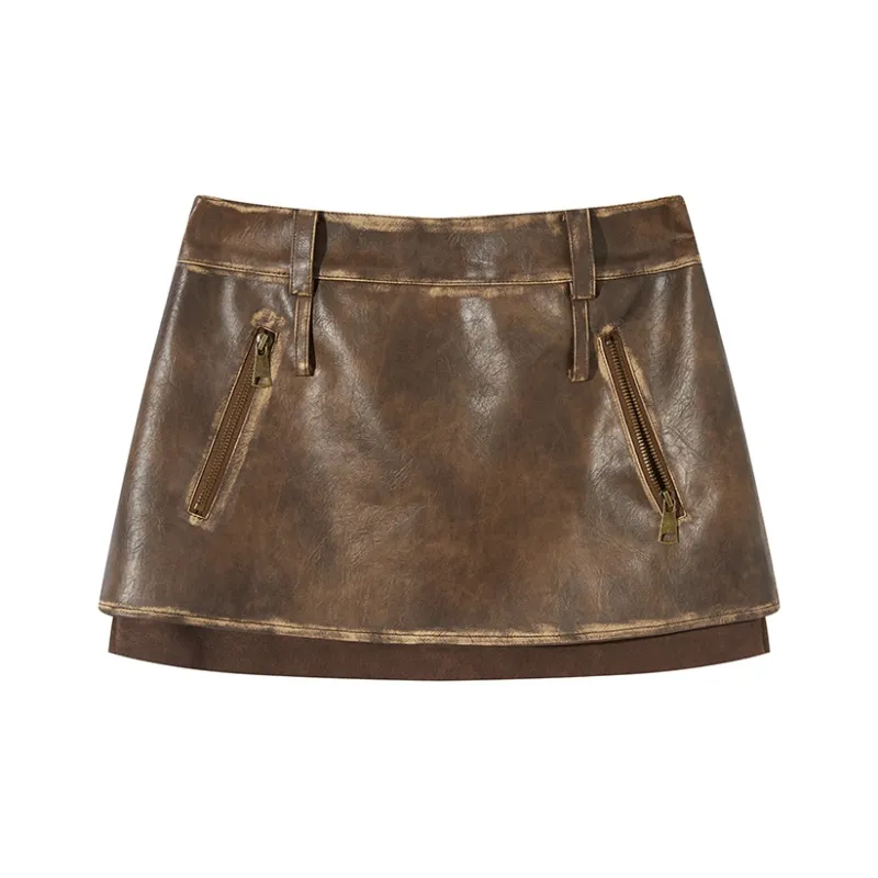 Ouyang Leather Short Skirts Women's-2