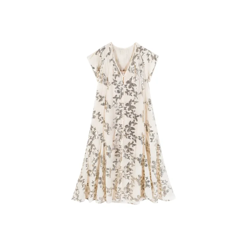 CARIEDO Short Sleeved Dress Women's Sequins-0