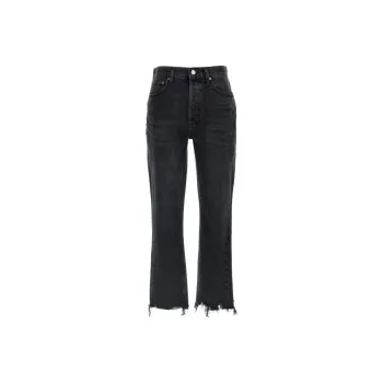 AGOLDE Riley Fringed Edge Cropped Jeans