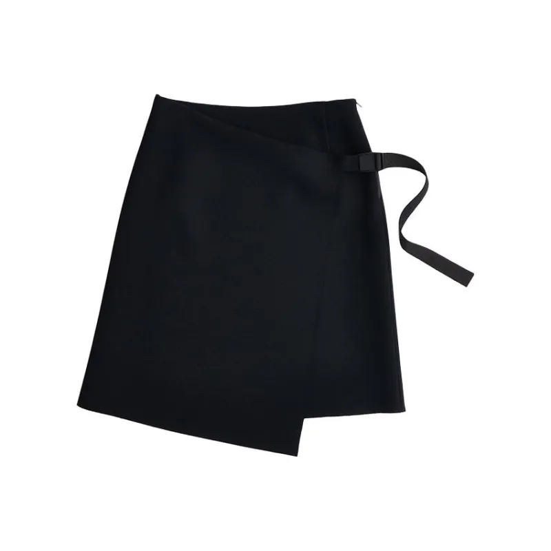 MS MIN Casual Short Skirts Women's Ink Black-0