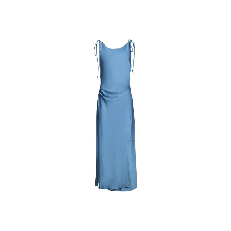 Acne Studios Sleeveless Draped Satin Maxi Dress-0