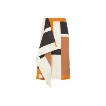 FENDI Asymmetric Hem Draped Midi Skirt