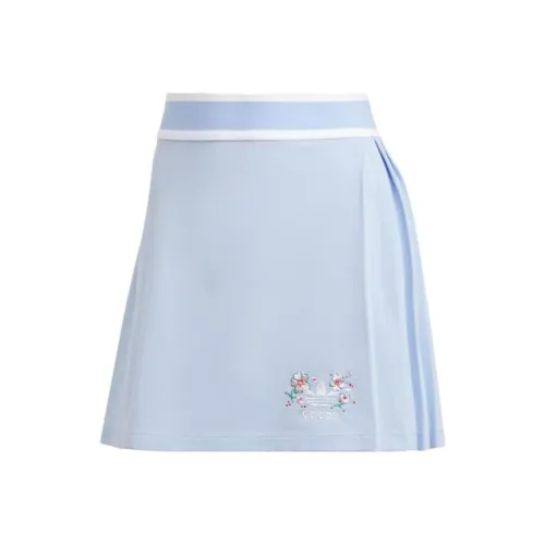 Adidas Originals Cherry Blossom Limited Series Casual Short Skirts Women's Light Pink Blue