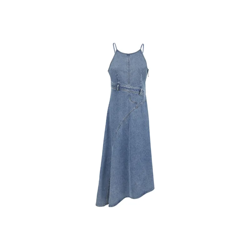 ONLY Slip Dress Women's Washed Denim Blue-0