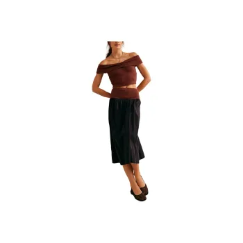 FREE PEOPLE Cooler In Capri Set Skirt Set Women's Black Combo/Black Combo