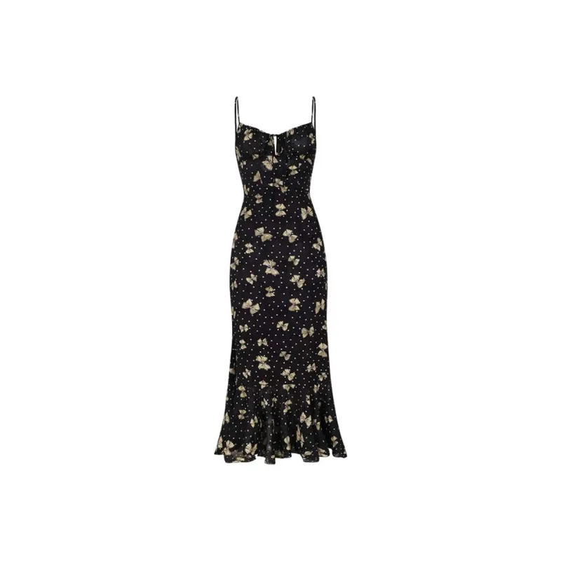 Udon House Slip Dress Women's Black-0