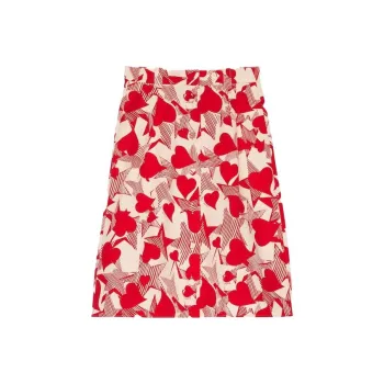 GUCCI Valentine's Day Collection FW23 Casual Long Skirt Women's Red