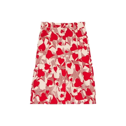 GUCCI Valentine's Day Collection FW23 Casual Long Skirt Women's Red