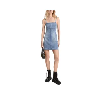 MICHAEL KORS MMK SS24 Slip Dress Women's Denim Blue