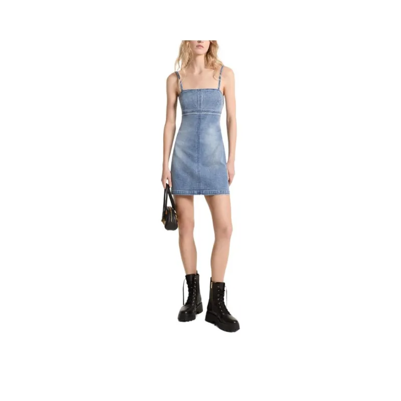 MICHAEL KORS MMK SS24 Slip Dress Women's Denim Blue-0