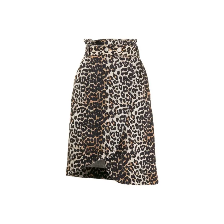 GANNI Denim Short Skirts Women's Brown-0