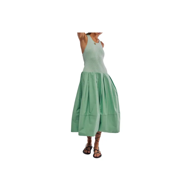 FREE PEOPLE Drops Of Venus Midi Dress Sleeveless Dress Women's Meadow/Grassland-0
